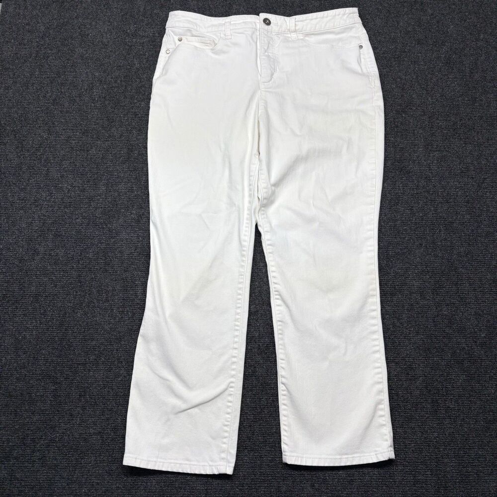 Christopher & Banks Jeans 12 Short Womens White Classic Fit Stretch Denim Pants